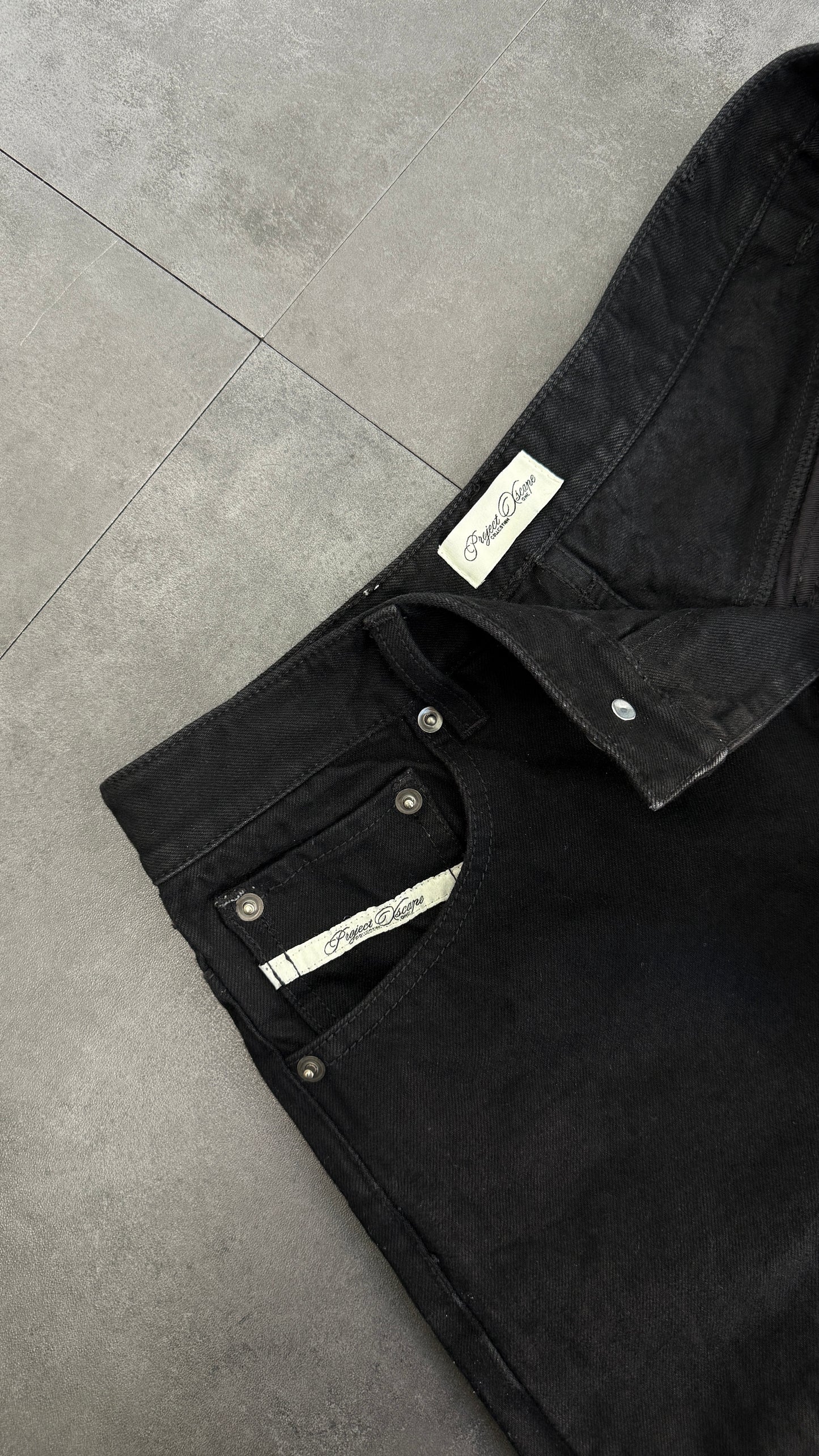 15OZ RAW SELVEDGE DENIM JET BLACK